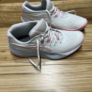 Asics Women's White and Pink Athletic Shoes